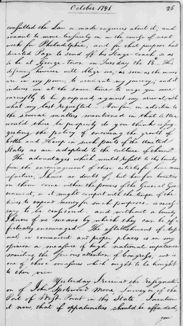 LETTER TO ALEXANDER HAMILTON